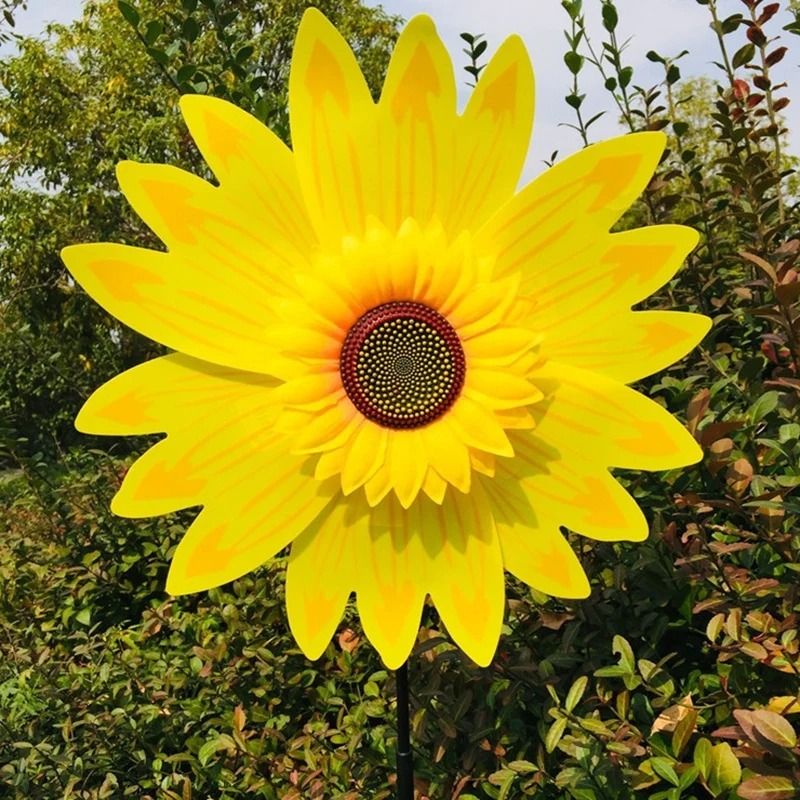 Colorful Sunflower Windmill Pinwheel Garden Spinner
