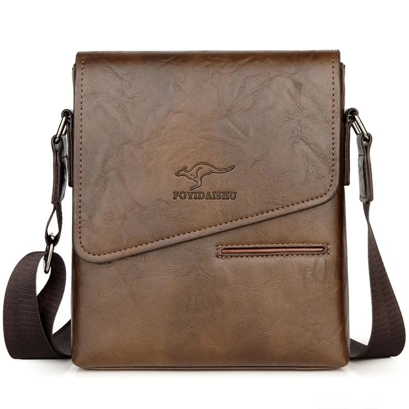 Mens Leather Crossbody Messenger Shoulder Bag