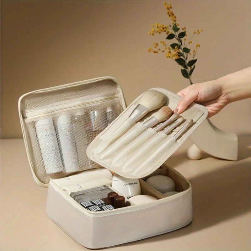 Black Travel Makeup Organizer Cosmetic Bag