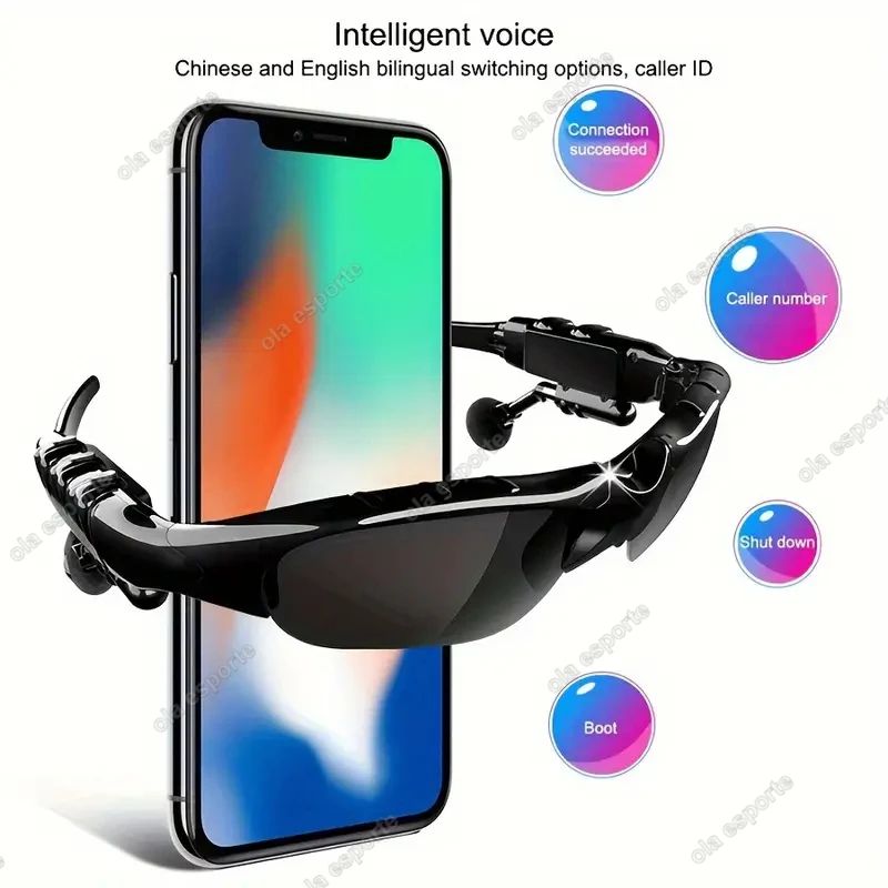 Wireless Stereo Smart Glasses Sunglasses With Mic For Sports And Driving