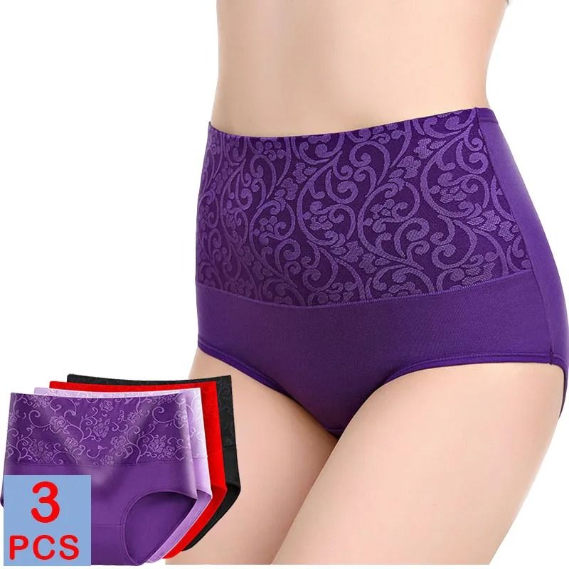 Cotton Panties for Women High Waist Underwear Postpartum Recovery Briefs Set of 3