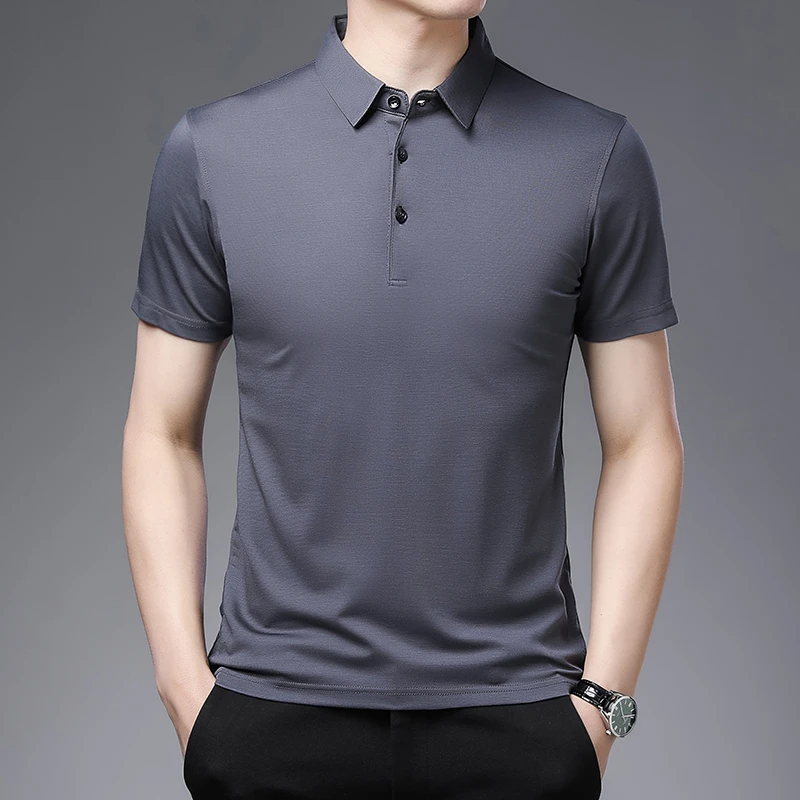New Men's Business Casual Polo Shirt Comfortable Summer Fashion Short Sleeve Breathable Top