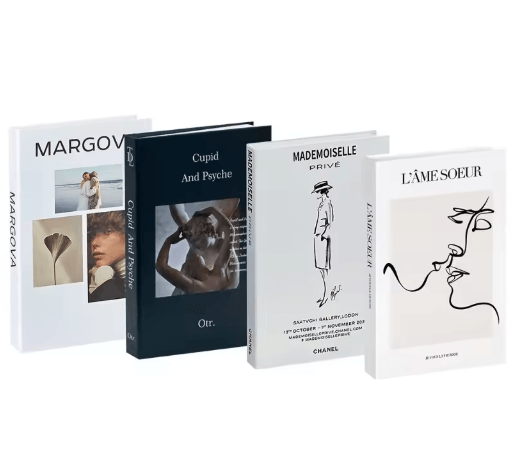 Aesthetic Decorative Fake Books Set – Designer Coffee Table & Bookshelf Decor (4pcs)