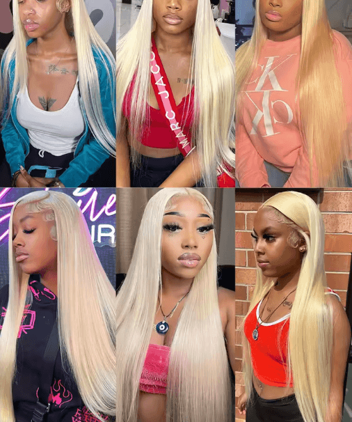 613 Honey Blonde Straight Human Hair Wig with HD Transparent Lace (13by4 / 13by6 / 360)