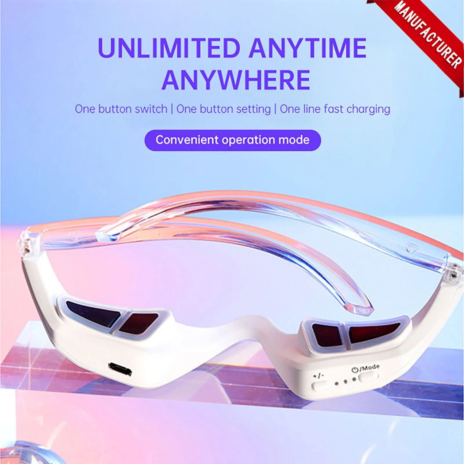 Red Light Therapy Eye Massager for Dark Circles and Eye Bags