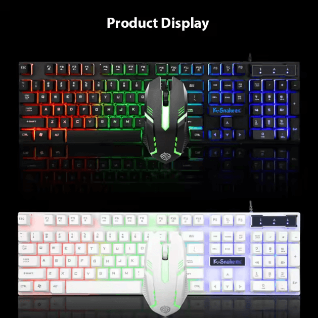 KM320 Keyboard & Mouse Combo – Waterproof Backlit Gaming Set with Luminous LED