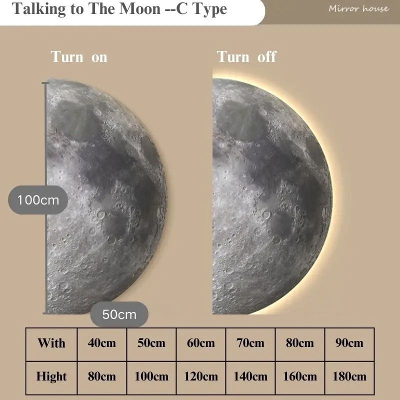 Remote Control Dimming LED Moon Wall Painting Lamp