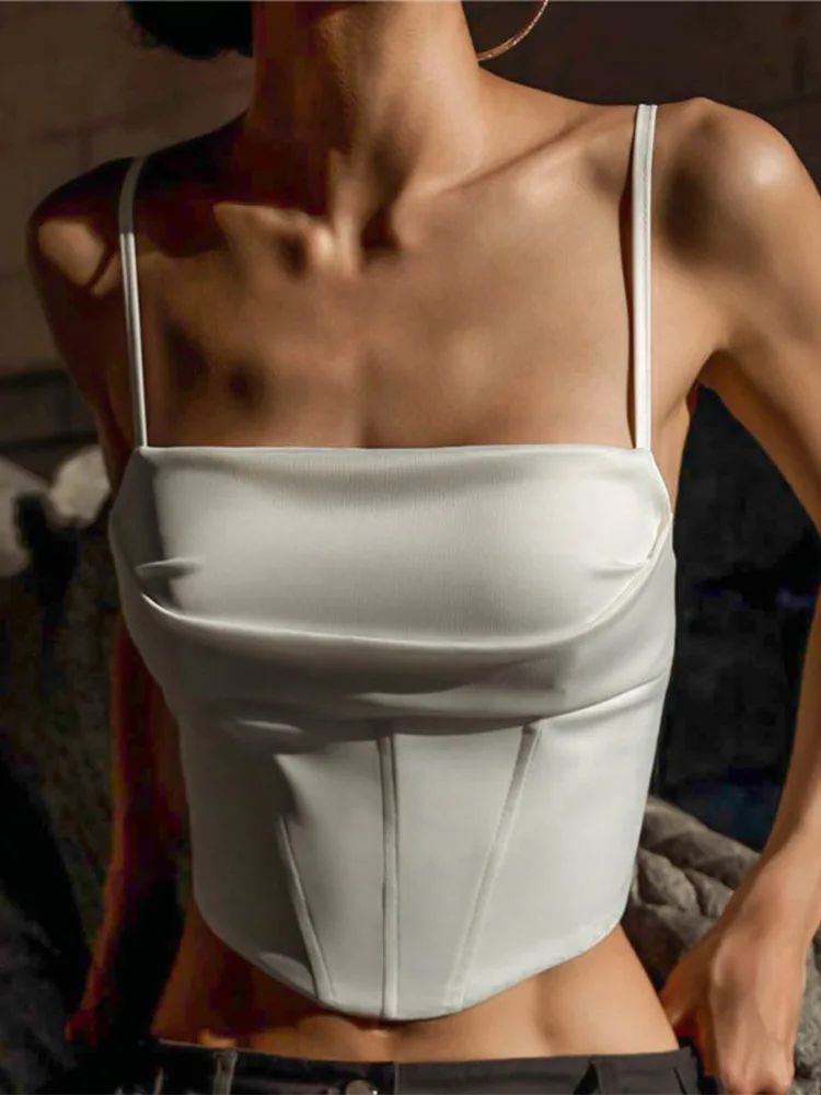 Sexy Lace-Up Backless Spaghetti Strap Crop Top – Bandage Summer Party Camisole