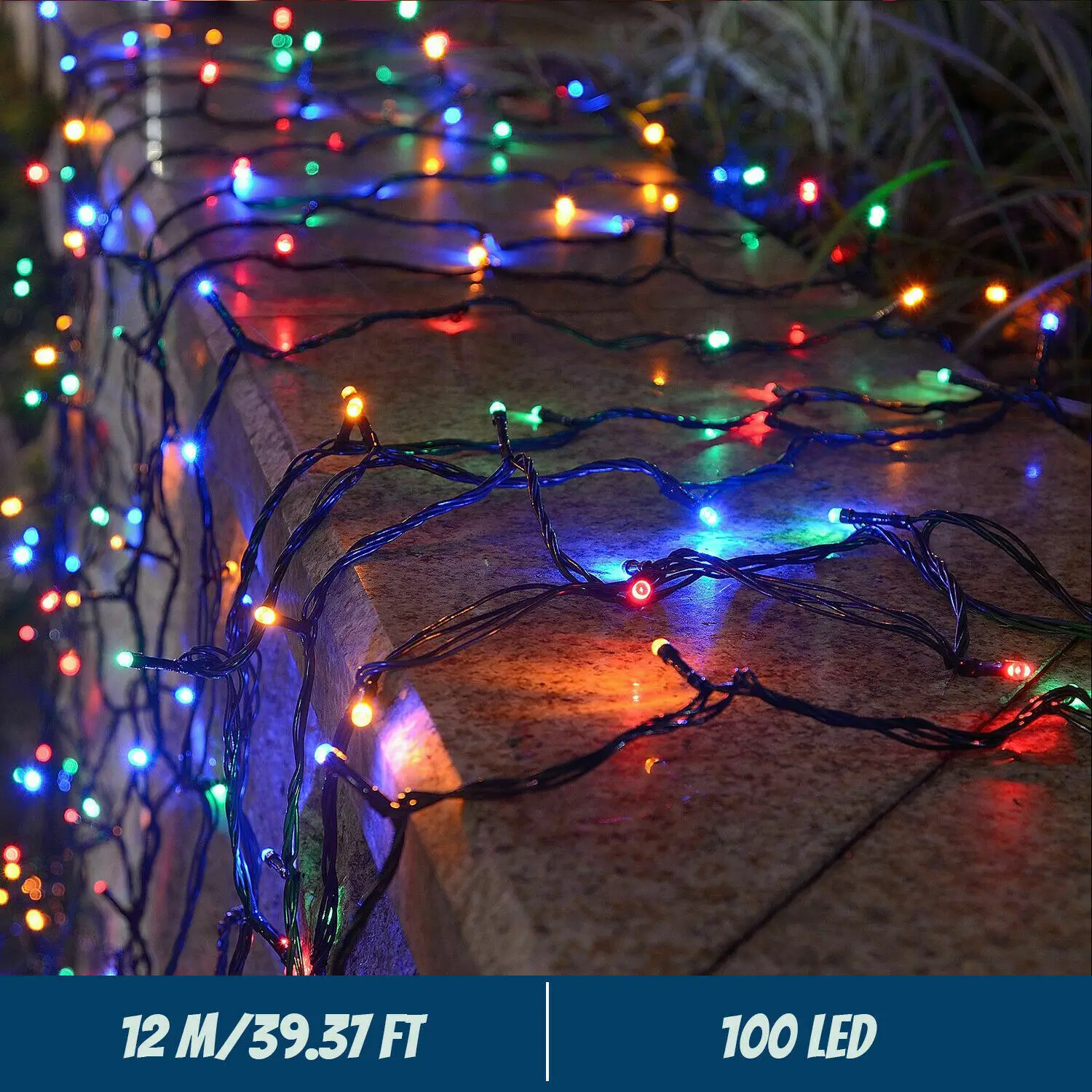 LED Solar String Lights, Solar Powered Xmas Outdoor Lights, Waterproof Starry Christmas Fairy Lights for Patio