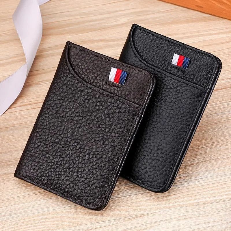 Slim Leather Card Holder for Men – Ultra-Thin Minimalist Wallet & Business Card Case
