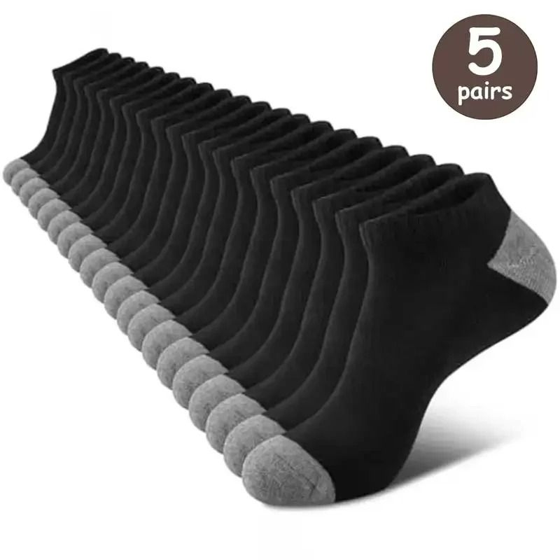 Mens Breathable Ankle Socks 5 Pair Set