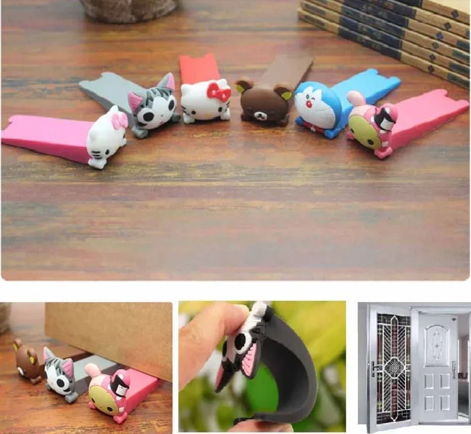 Cartoon Silicone Door Plug Wedge Safety Protector