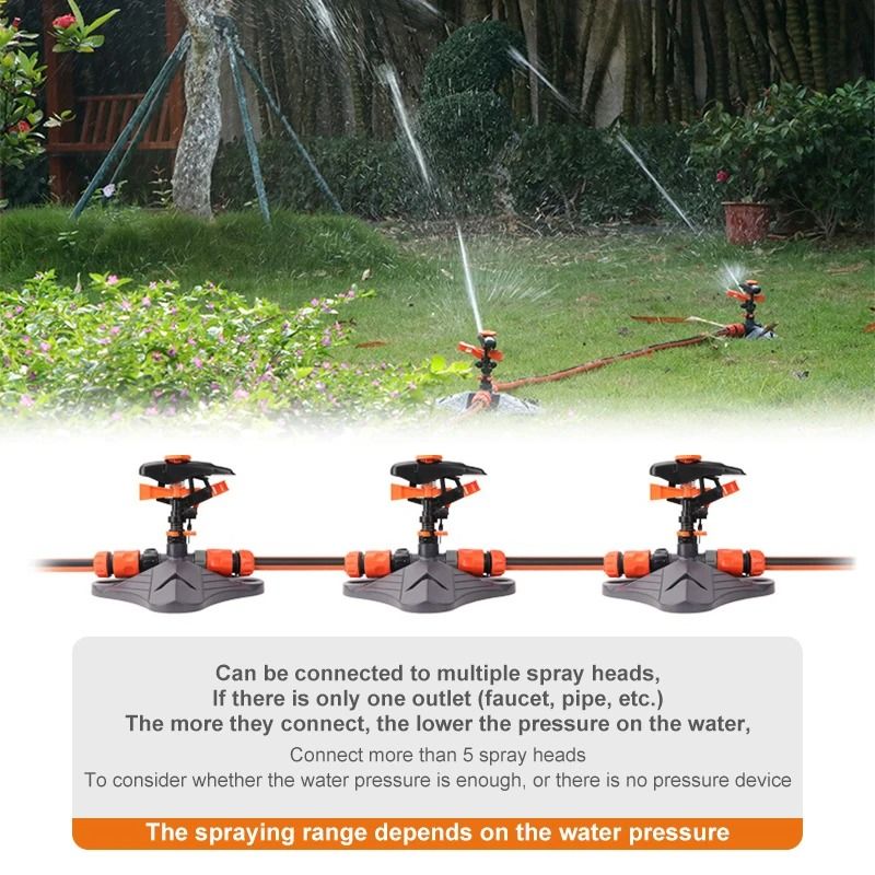 Upgraded 360 Degree Rotating Garden Water Sprinkler with Adjustable Angle and Large Coverage