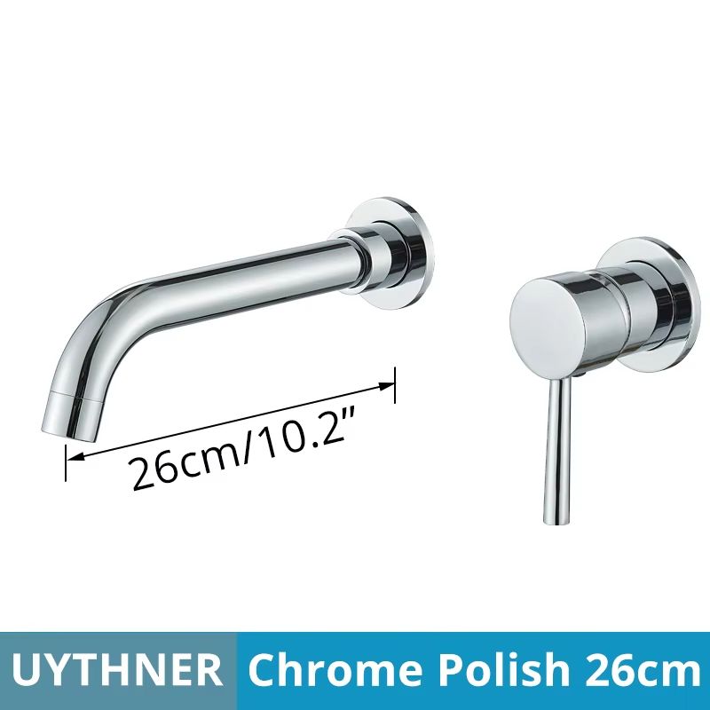 Brushed Gold & Black Concealed Wall Mounted Basin Faucet Mixer
