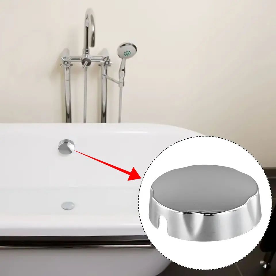 Chrome Bathtub Control Knob 3in Round Rotating Bath Handle | Replacement Shower Valve Knob Bathroom Accessory