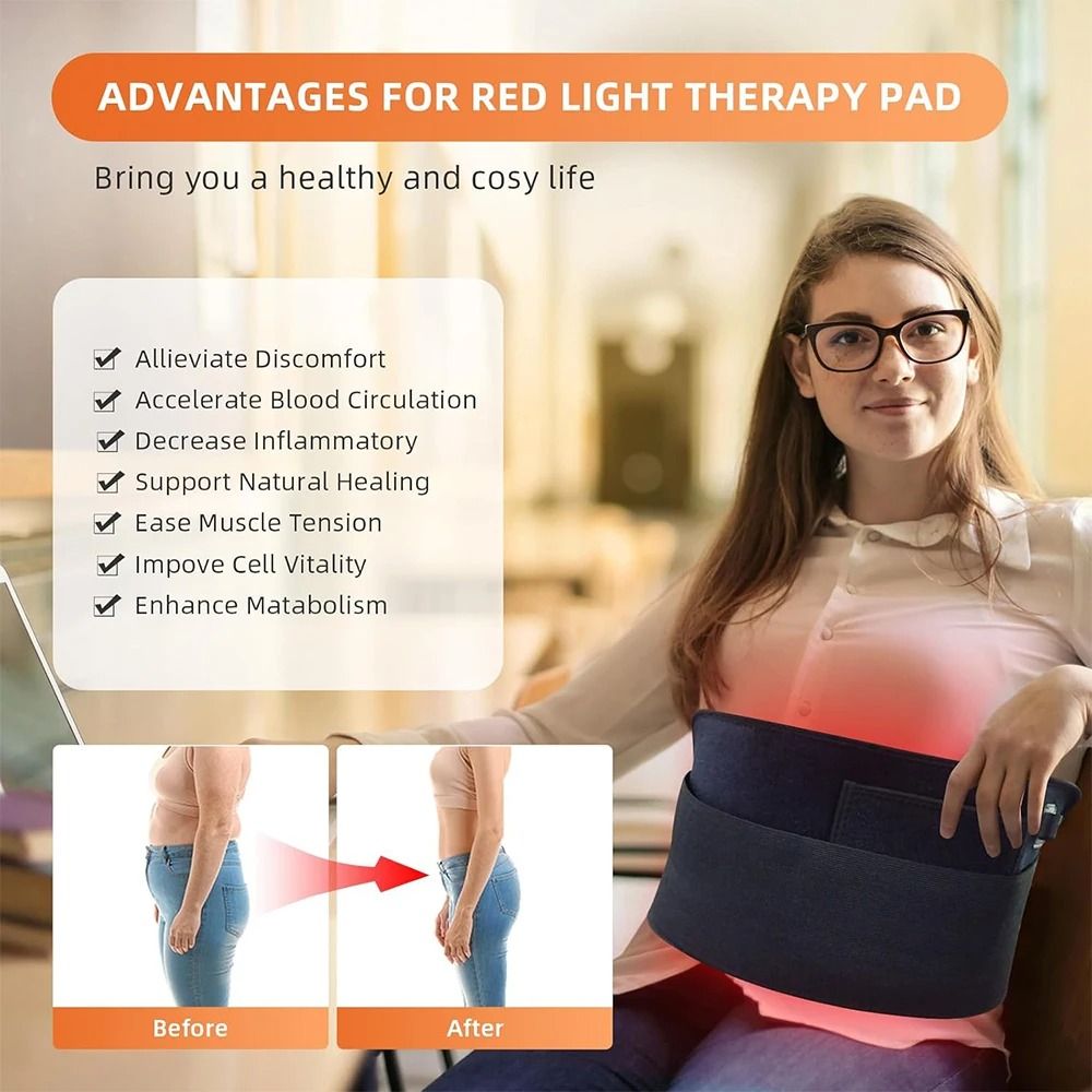 Infrared Red Light Therapy Belt with 120 LEDs for Deep Body Relief and Recovery