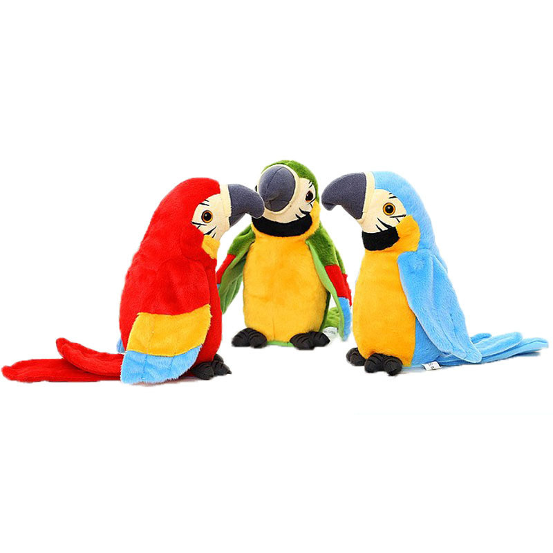Talking Parrot Plush Toy, Electronic Speaking Parrot Doll, Cute Stuffed Animal Gift for Kids