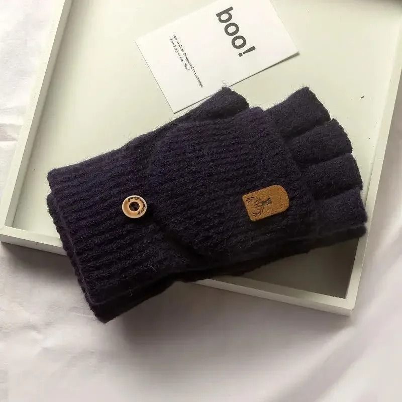 CozyTouch Fingerless Gloves Winter Warm Knitted Touch Screen Half Finger Gloves
