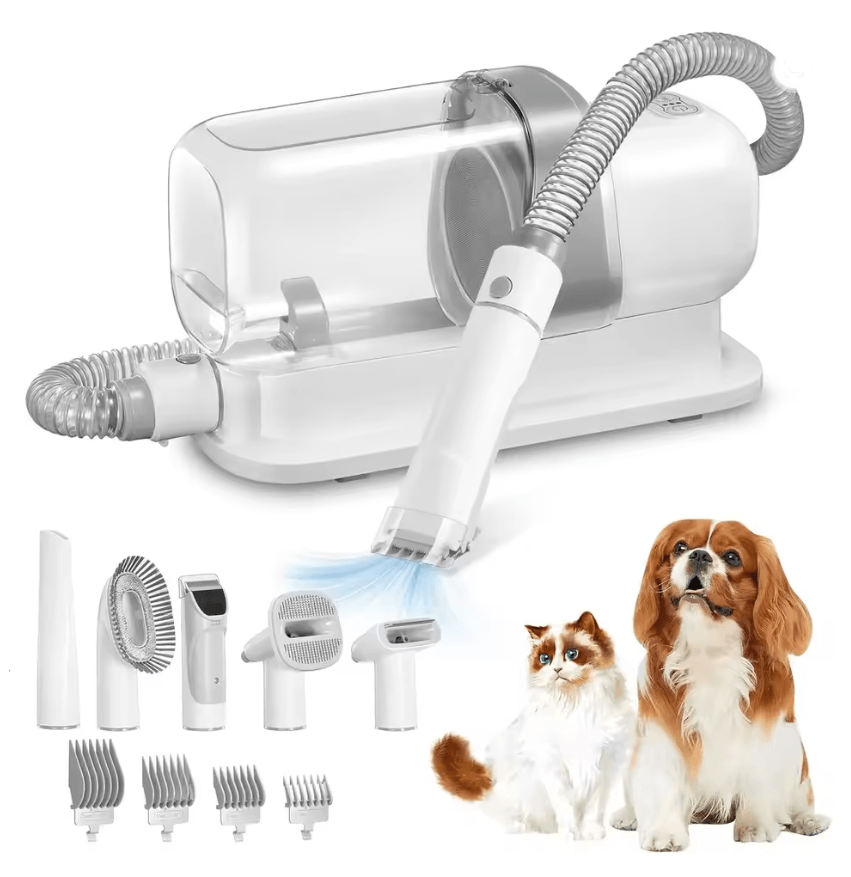 PawsClean 2.3L Pet Grooming Vacuum Kit with Clippers and Brushes