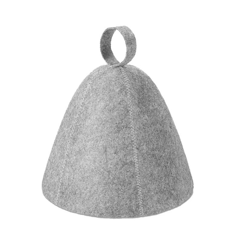 Anti-Heat Thicken Wool Felt Sauna Hat Bathroom Shower Cap & Hair Turban