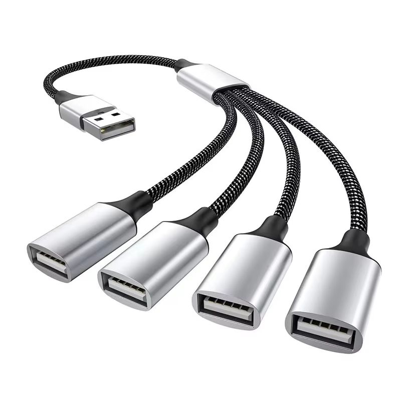 Multi-Port USB Hub Splitter with OTG Support for Charging and Device Expansion