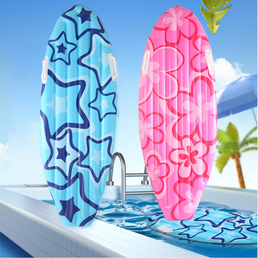 Inflatable Surfboard Pool Toy for Luau Party Decorations and Beach Fun
