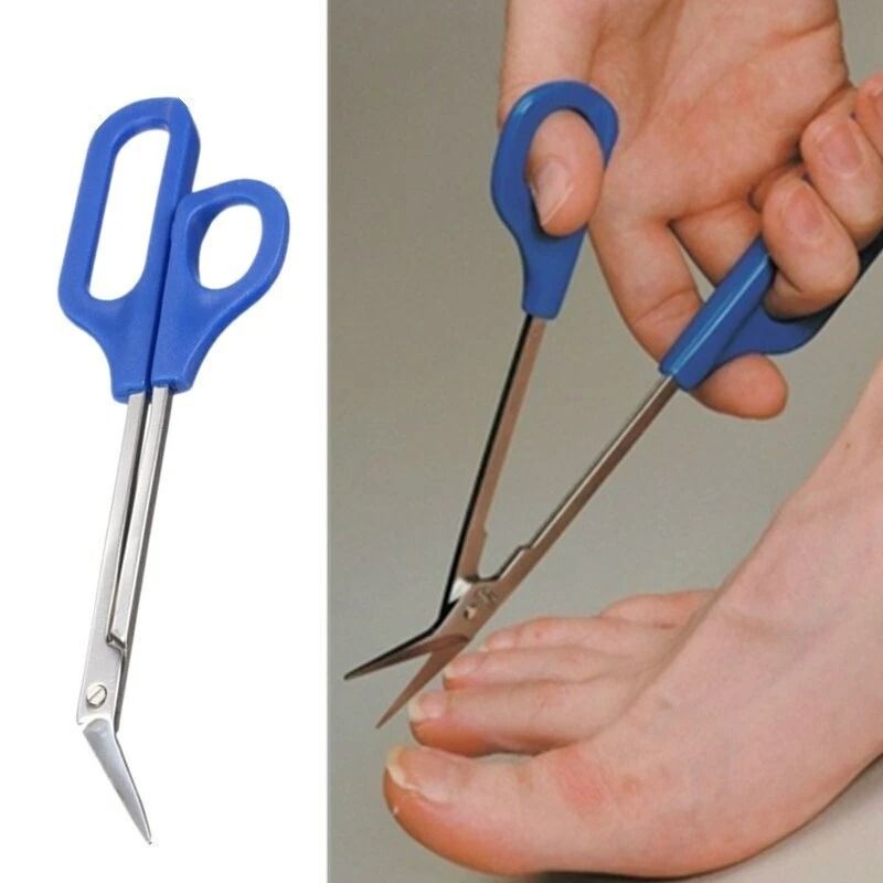 Easy Grip Long Handled Toenail Clippers Stainless Steel Nail Scissors for Comfort and Precision