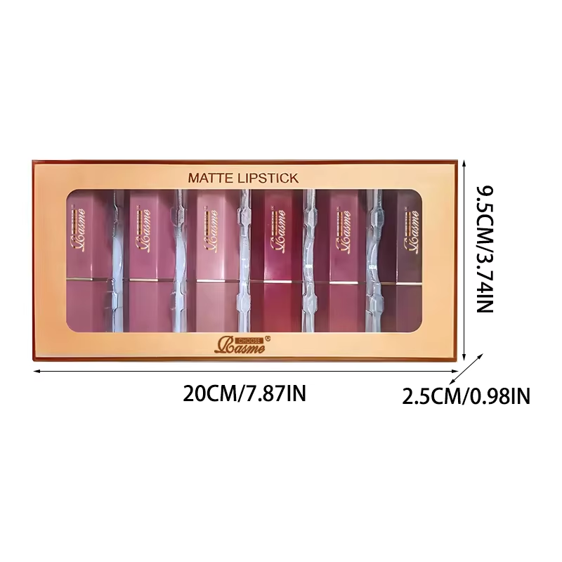 Velvet Lipstick Set Pearlescent Glitter Matte Texture Gold Bar Tube Valentine's Day Gift