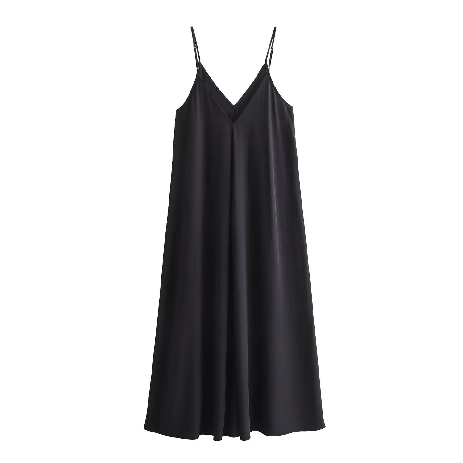 MUJER Black Slip & Red Draped Backless Maxi Dress