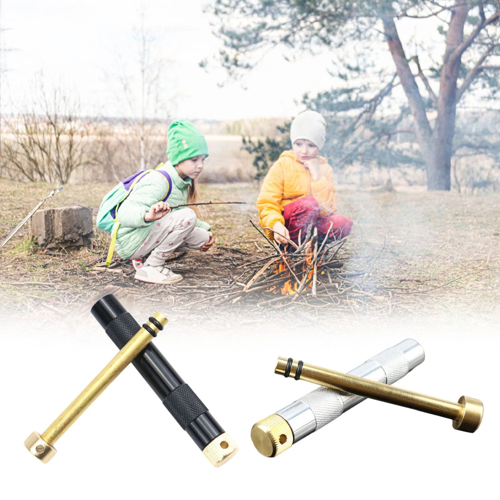 Brass Fire Piston Fire Starter for Camping Survival and Bushcrafts
