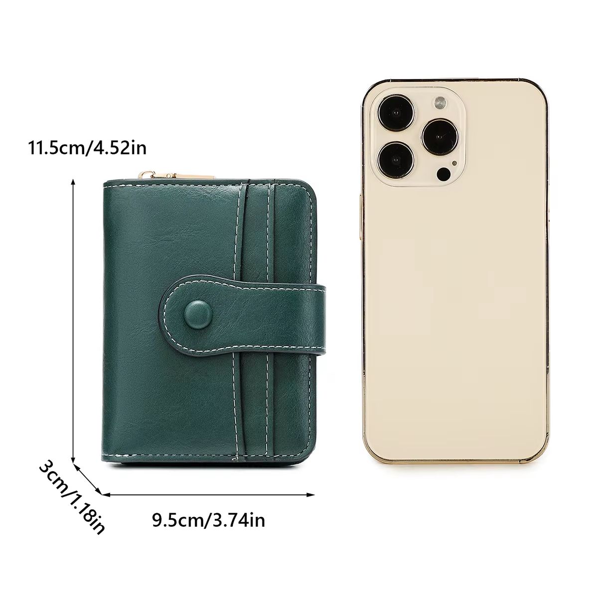 Retro RFID Blocking Women's Multi Card Wallet with Zipper Coin Pocket