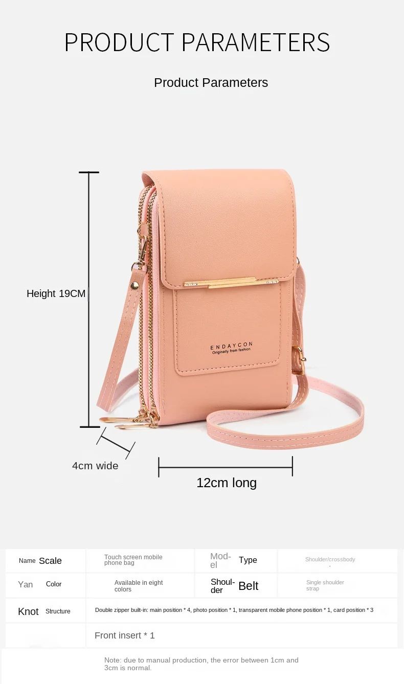 Touch Screen Phone Crossbody Bag Womens Card Holder Shoulder Bag