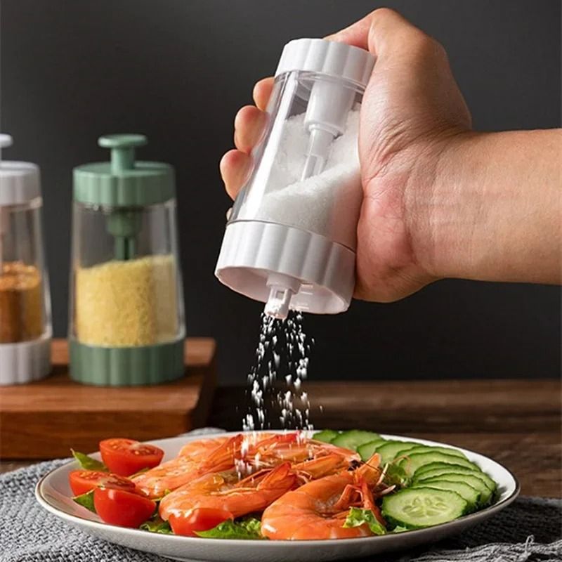 Transparent Seasoning Jars and Salt/Pepper Condiment Containers for Kitchen and Barbecue