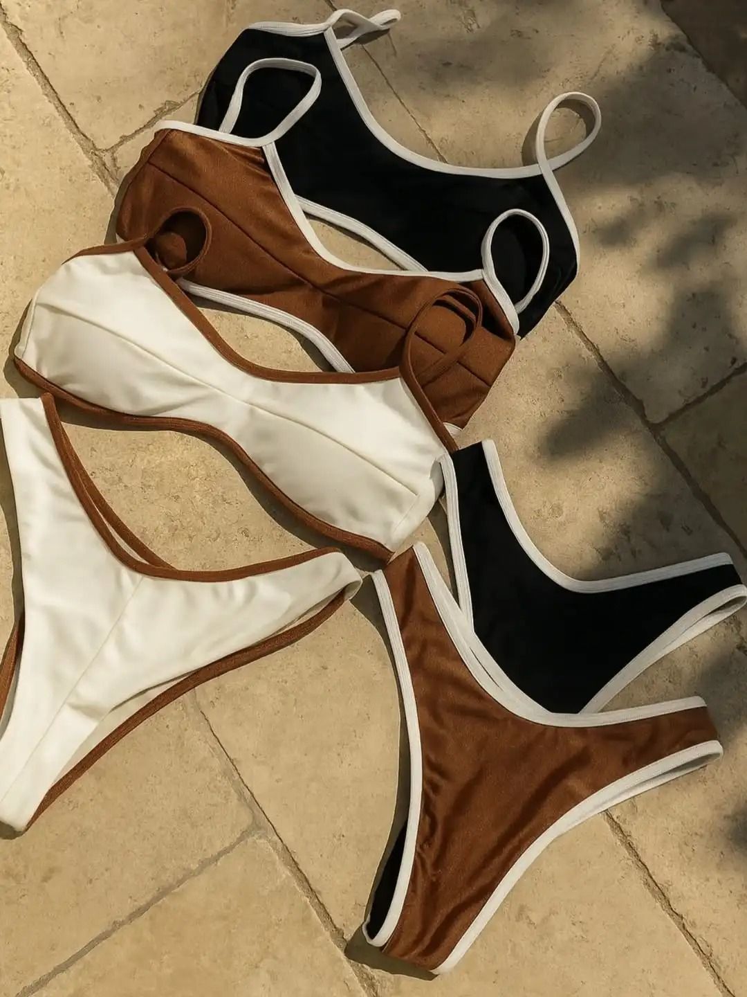 Shiny Bandeau Thong Bikini – Sexy Metallic Brazilian Swimwear