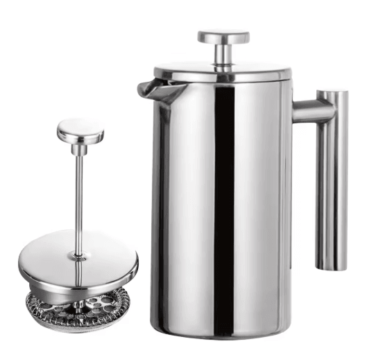Stainless Steel French Press Coffee Maker Double Wall Insulated Manual Coffee Brewer (350ml–1000ml)