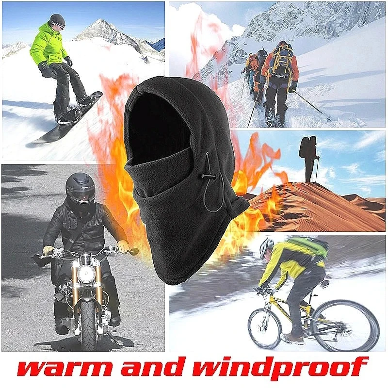 Hiking Balaclava Hat Waterproof Thermal Fleece New Fashion Warm Cap for Men Women Hooded Neck Warmer