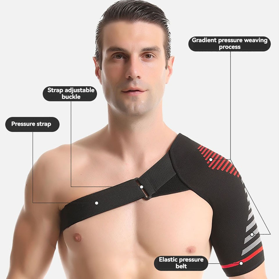 Sports Strap Shoulder Pads, Adjustable Elastic Shoulder Strap, Compression Joint Brace, Fitness Sprain Strain Support