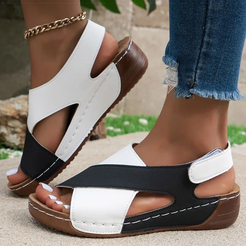 Womens Wedge Sandals Peep Toe Summer Shoes Lightweight Soft Heel Sandals