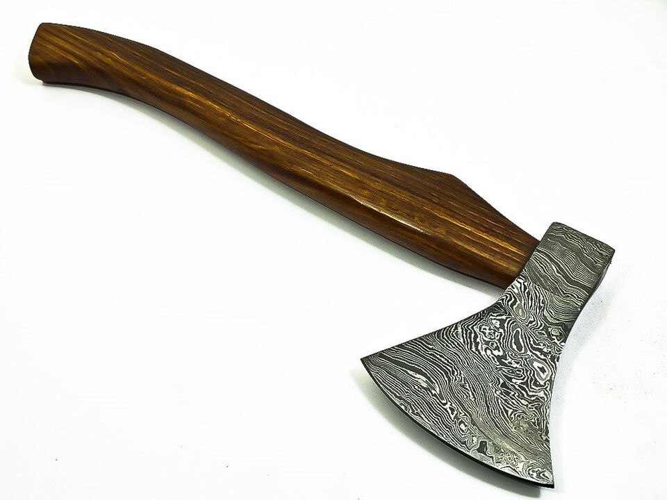 Hand-Forged Damascus Steel Tomahawk Axe | 17