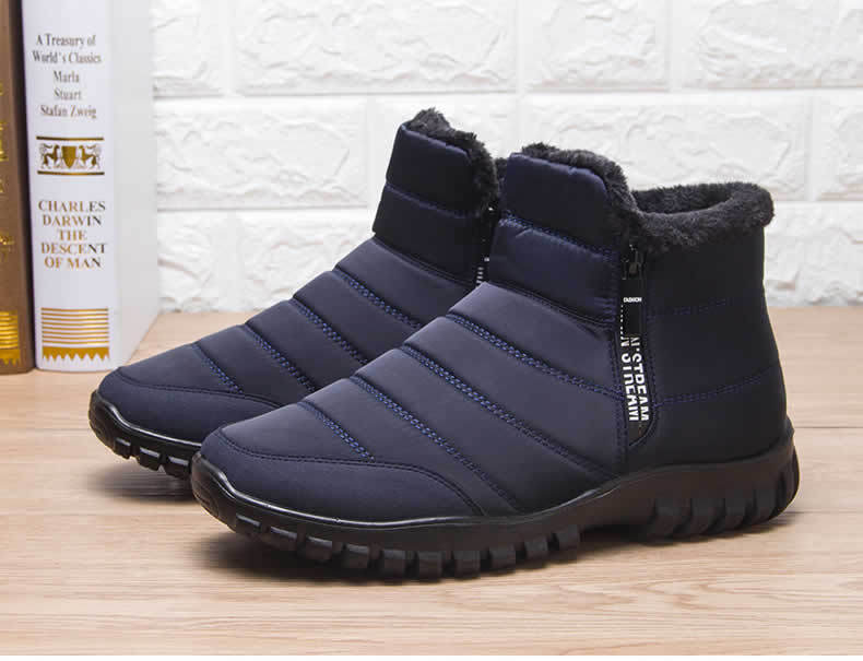 Warm Cotton Zipper Snow Ankle Boots Mens Sneakers Winter Shoes, Autumn Shoes Waterproof Snow Boots Shoe