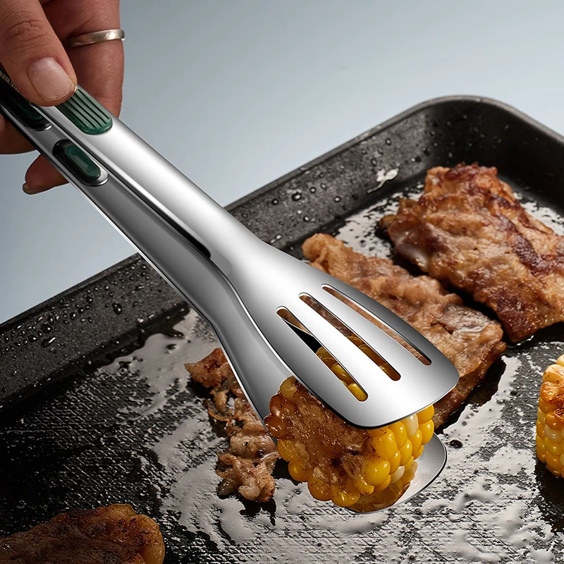 Non-Slip Stainless Steel Food Tongs, Meat Serving Clip, Salad Bread Clamp, Barbecue Grill, Buffet Cooking Tools, Kitchen