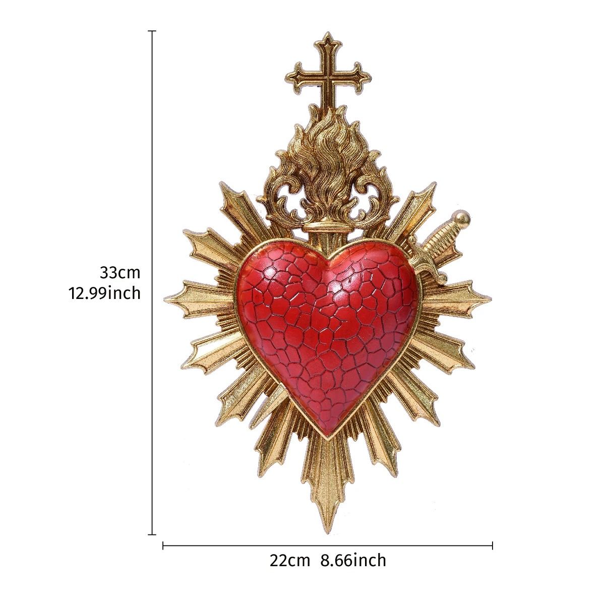 Flame Heart Arrow Wall Decor Resin Love Pendant Romantic Room Decoration