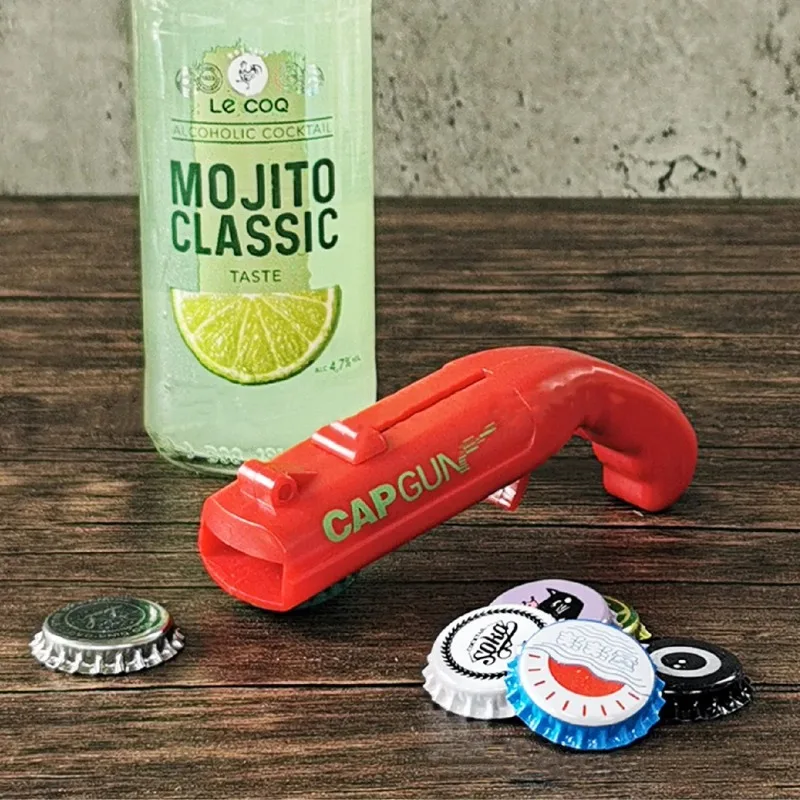 Cap Gun Bottle Opener Beer Bottle Opener with Bottle Cap Launcher