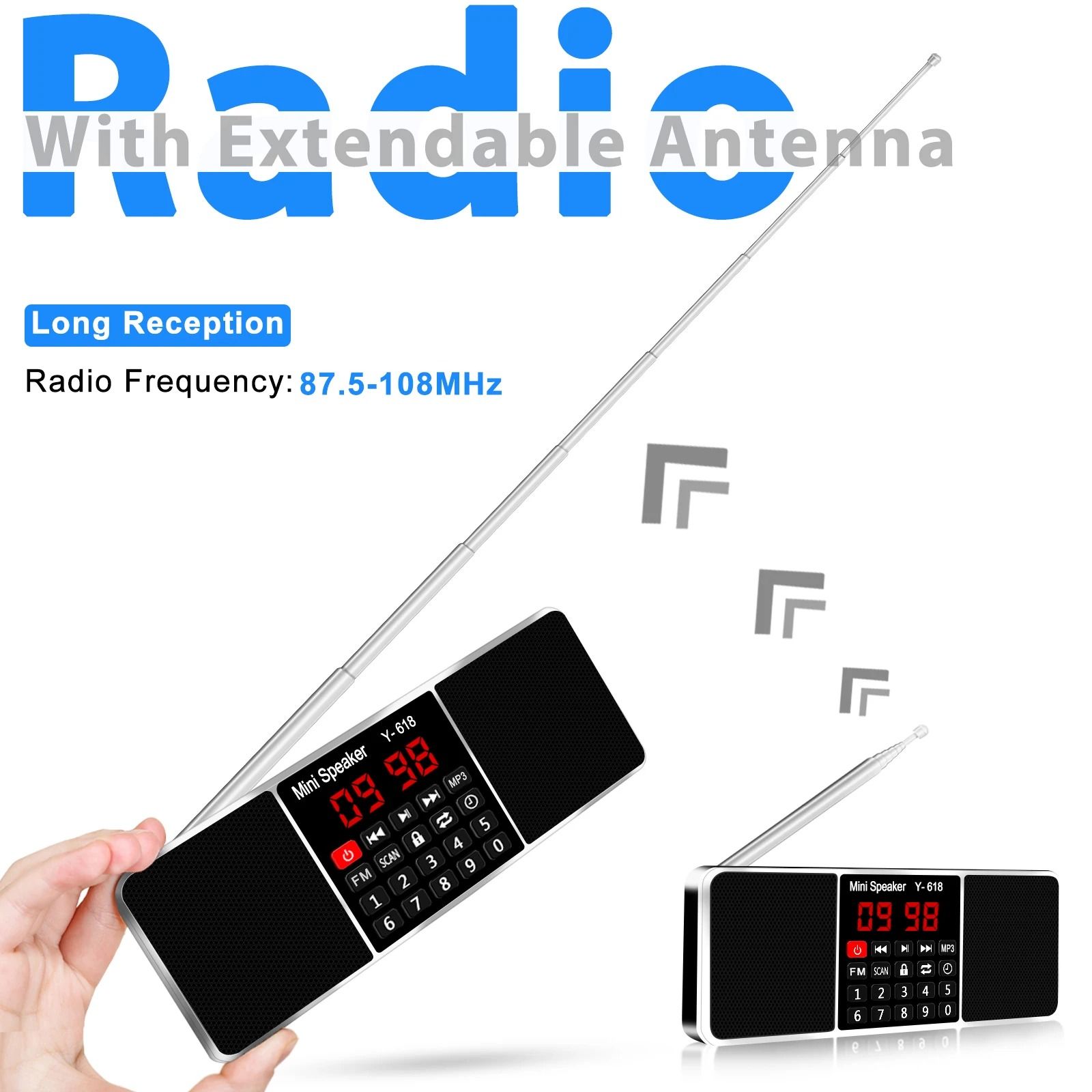 Lefon Digital FM Radio Receiver with MP3 Player and LED Display