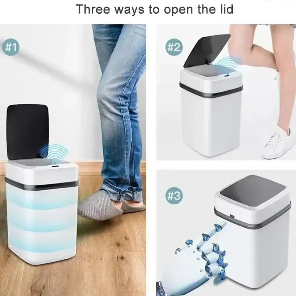 Smart Touch Kitchen Trash Can 13L With Automatic Lid