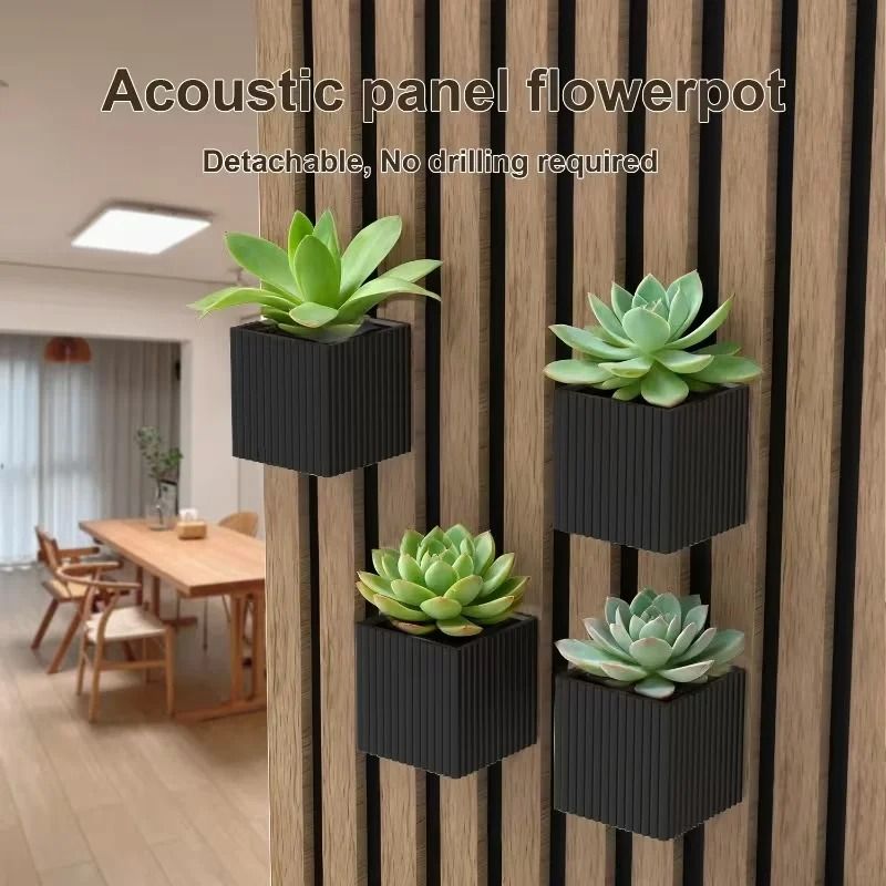 Square Acoustic Panel Shelf Soundproof Panel Rack Wall Plant Display