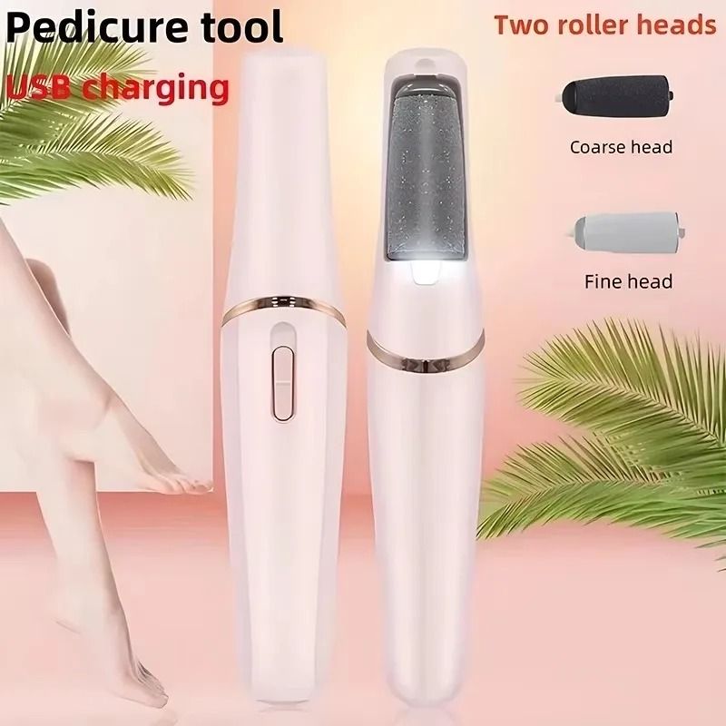 SmoothStep Electric Foot Callus Remover USB Rechargeable Automatic Pedicure Foot Grinder with Dual Roller Heads
