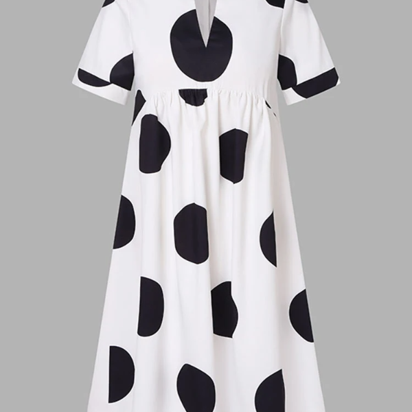 Elegant Summer Bohemian Polka Dot Maxi, V Neck Long Dress, Party Sundress, Vestido Beach Robe