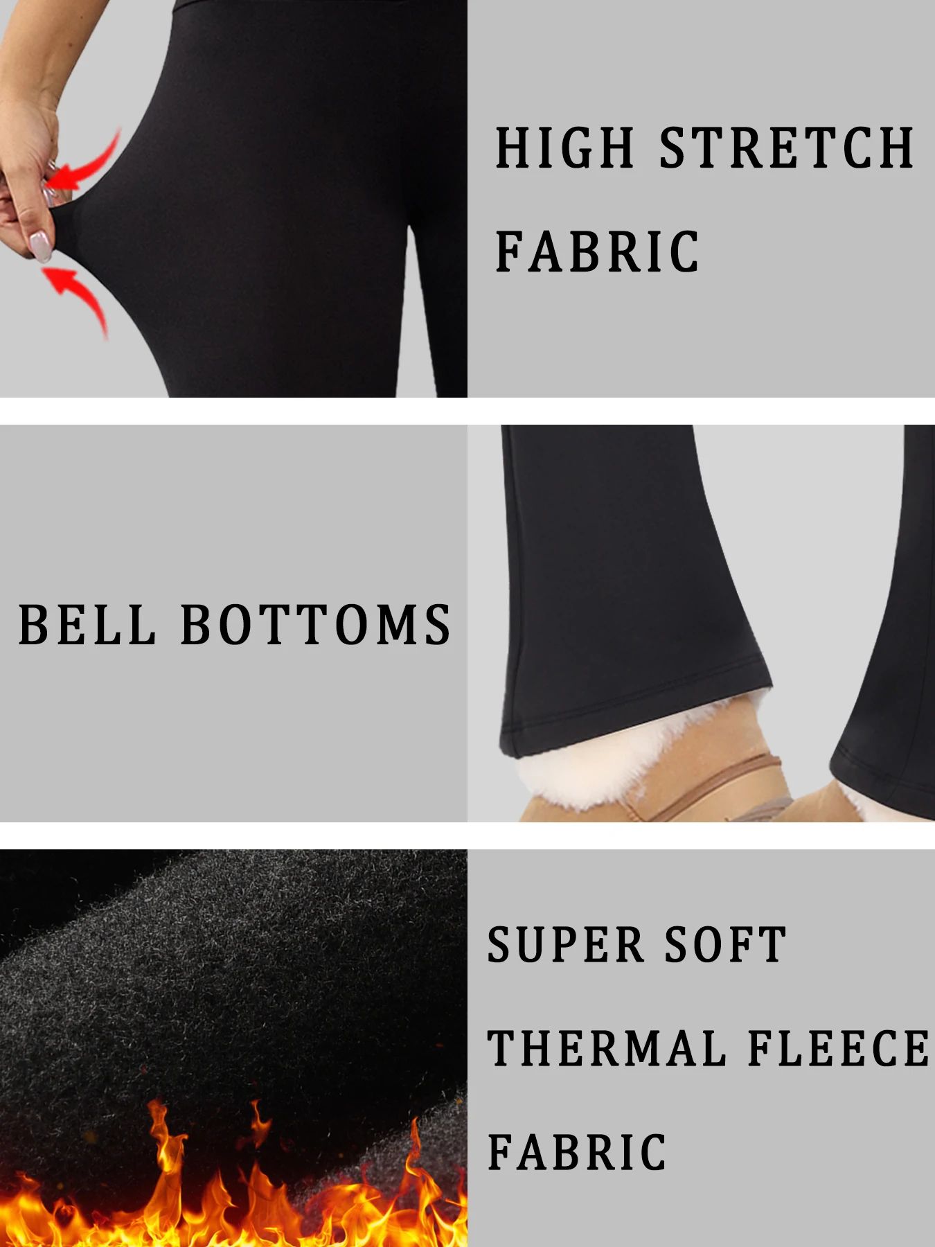 2 Pack Women's Fleece Lined Flare Leggings – High Waisted Tummy Control Bootcut Yoga & Winter Casual Pants