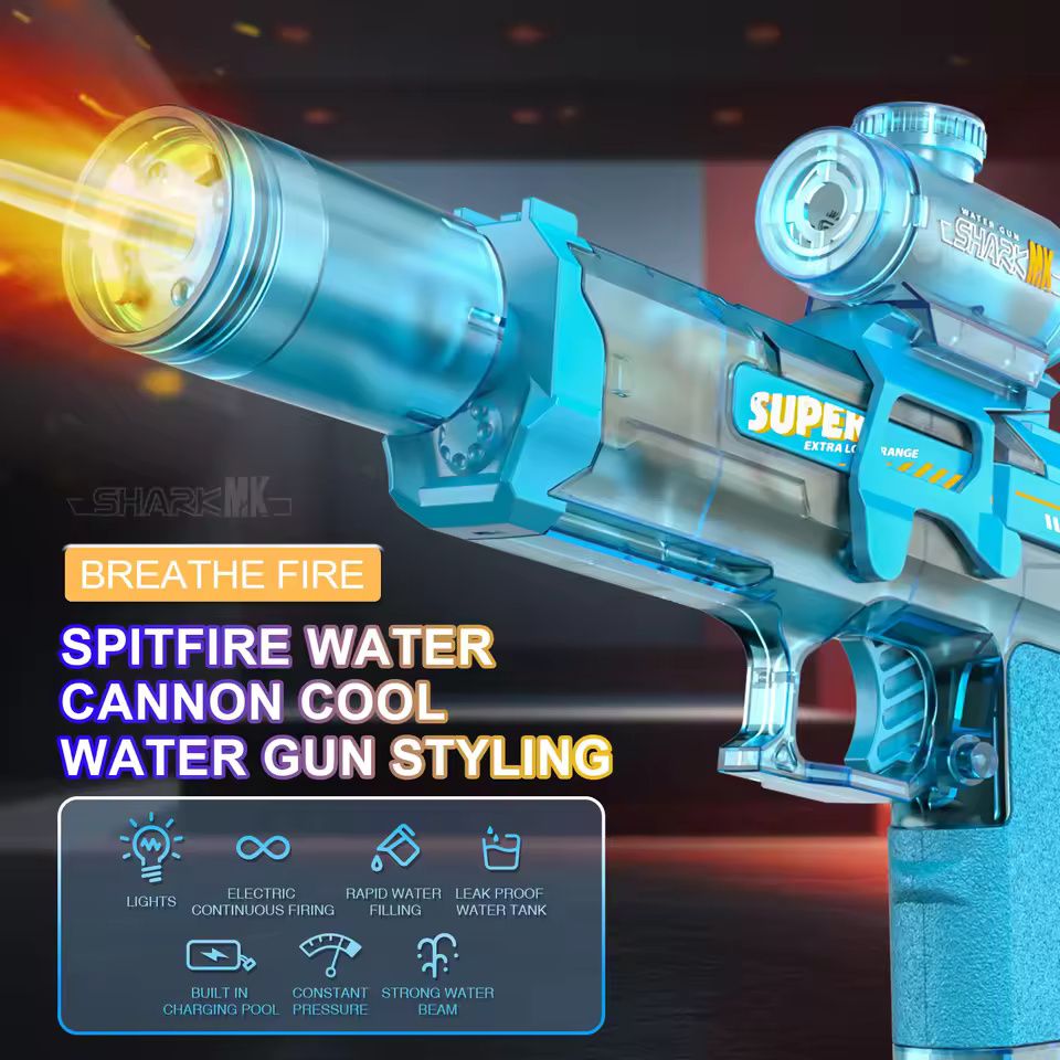 Electric High Pressure Water Gun with Flame Effect LED